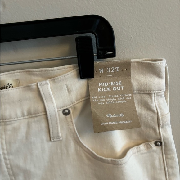 Madewell Tall Kick Out Crop Jeans vintage canvas white size 32 tall - Picture 7 of 9